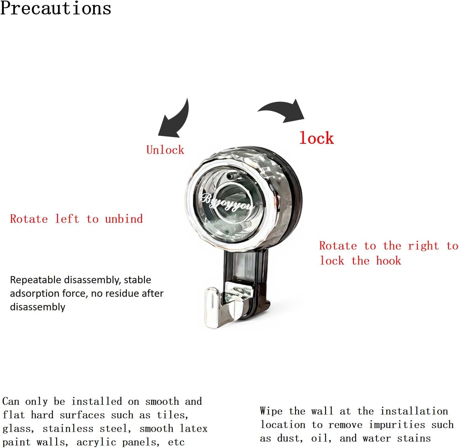 2 pcs Rotate Vacuum Suction Cup Hooks, Heavy Duty Suction Cups 20 lb,Removable Reusable