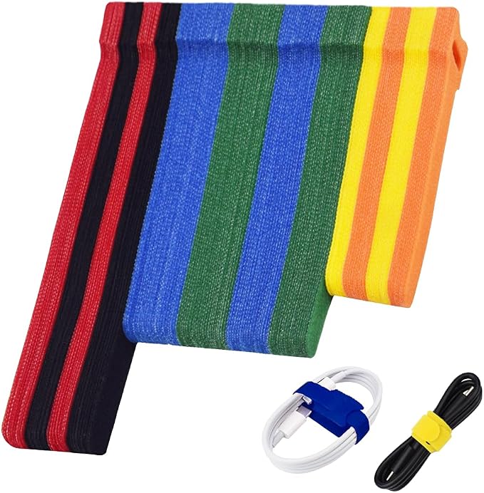160pcs Cable Ties Reusable Colorful Wire Ties Cable Management Cord Ties by NAYZWOK