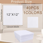 40 Pcs Stiff Felt Fabric Sheet for Crafts, 1mm Thick and 12”x12”White Felt - Image 2