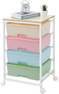 Utility Cart with 4 Drawers, Rolling Storage Cart with Drawers, Storage Rolling by SYKIARIOL