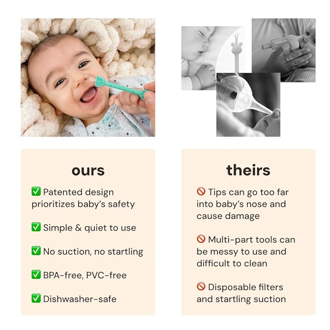 oogiebear: Baby Nose Cleaner & Ear Wax Removal Tool - Safe Booger & Earwax Removal for Newborns, Infants, Toddlers - Dual-Ended - Essential Baby Stuff, Diaper Bag Must-Have, 2 Pack Blue with CASE