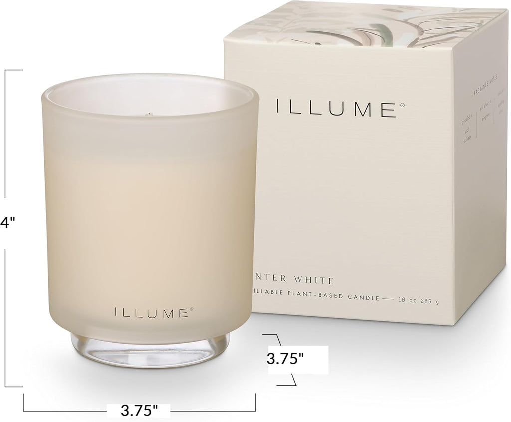 ILLUME Refillable Boxed Glass Candle, Winter White
