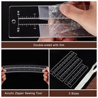 PH PandaHall 6pcs 3 Sizes Zipper Making Template Set, Acrylic Zip Pocket - Image 4
