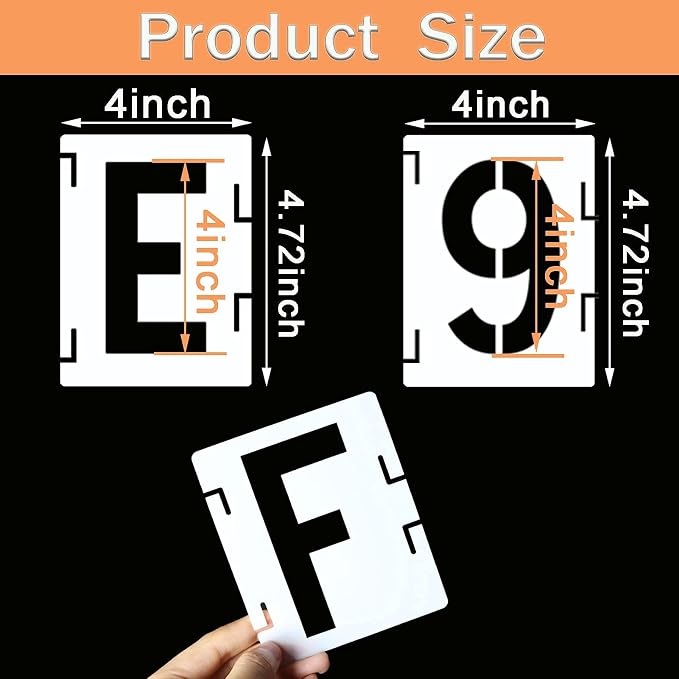 YEAJON 4 Inch Letter Stencils Symbol Numbers Craft Stencils, Chalkboard - Image 3
