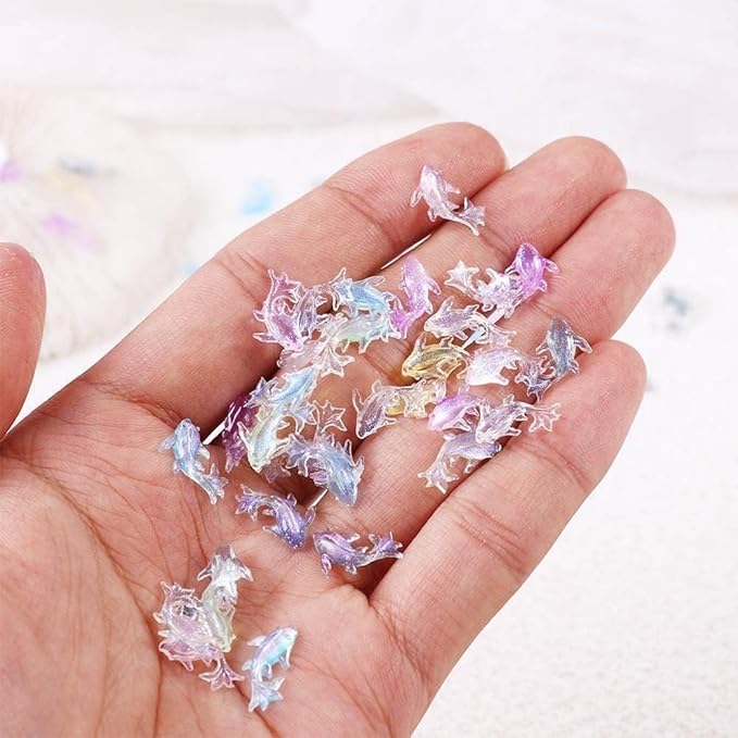 100Pcs Colorful Cute Mini Shiny Miniature Resin Goldfish Figurines, DIY - Image 8