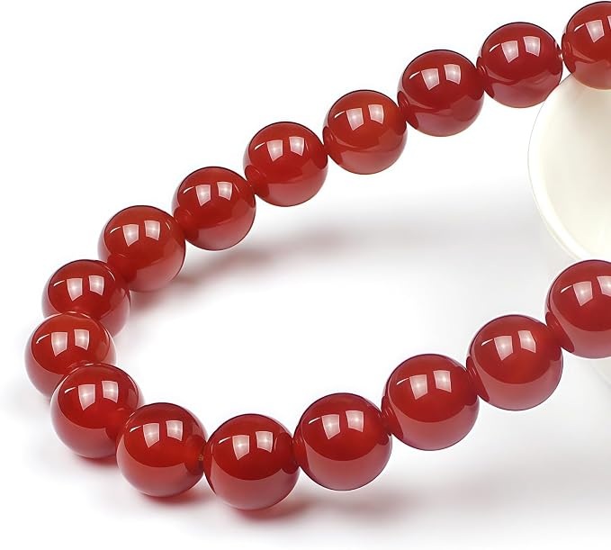 MJDCB Natural Stone Bead Red Cornelian Gemstone Loose Beads - Image 2