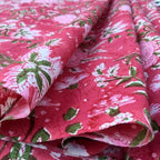E-Tailor® Indian Ethnic 100% Cotton Voile Running Hand Block Print Natural - Image 4
