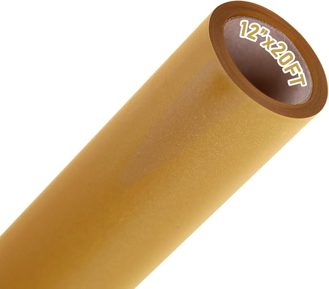 FUNKAKA Heat Transfer Vinyl Reflective Golden HTV Roll, HTV Vinyl by FUNKAKA