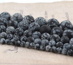 8mm Matte Snowflake Obsidian Bead, 15-Inch Matte Round Loose Stone Beads - Image 6