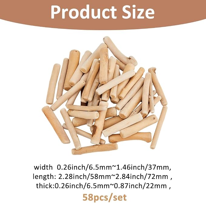 SUPERFINDINGS 300g Natural Driftwood Pieces DIY Dried Wood Sticks Unfinished - Image 2