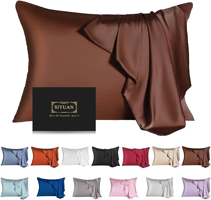 Mulberry Silk Pillowcase for Hair and Skin, King Size Cooling Silk Pillow Case by SIYUAN