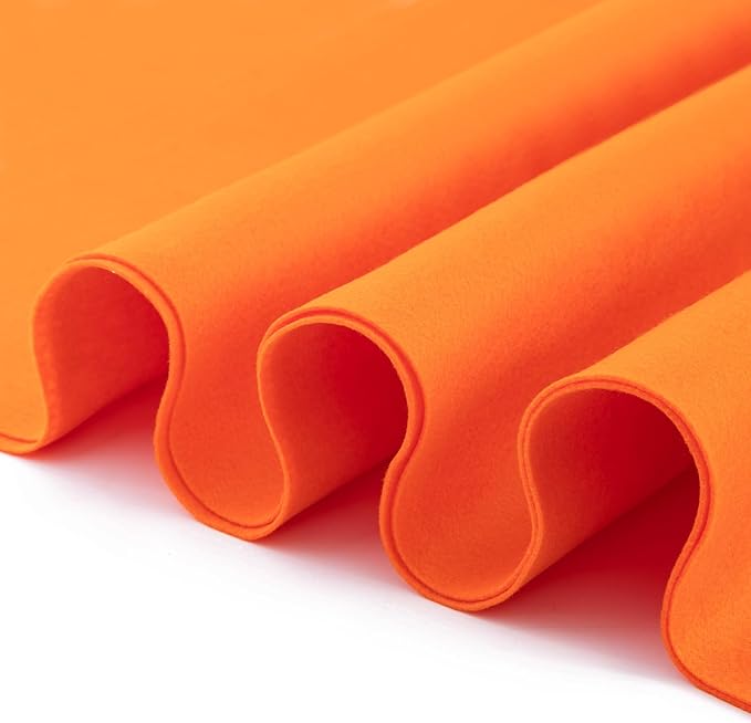 HaoFeijh Orange Felt Fabric 72 * 36 Inch Wide 1.6mm, Fabric Sheets Soft Woven by HaoFeiJH
