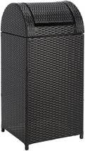 Safavieh Outdoor Collection Serapis Black Wicker Trash Bin