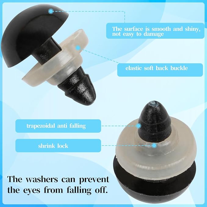 100PCS 6mm-12mm Solid Black Eyes - Image 5