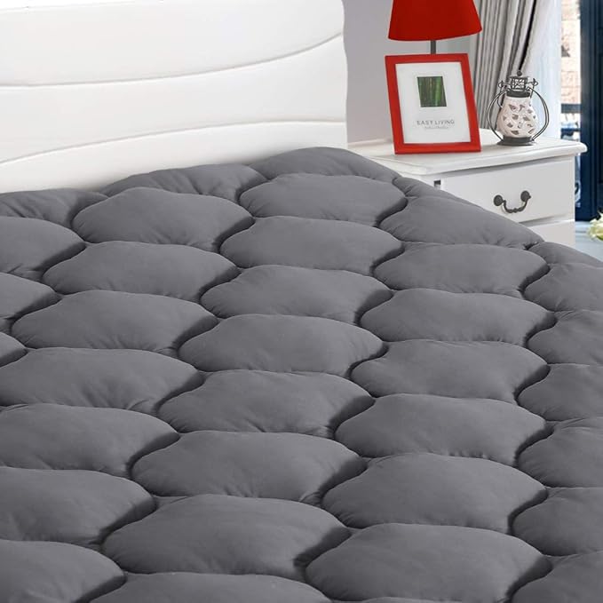 LEISURE TOWN Cotton Queen Mattress Pad Fitted Quilted Mattress Cover Pillow Top - Image 9