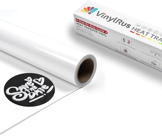 VinylRus White Puff Vinyl Heat Transfer 3D -12” x 6ft Puff Iron on Vinyl by VinylRus