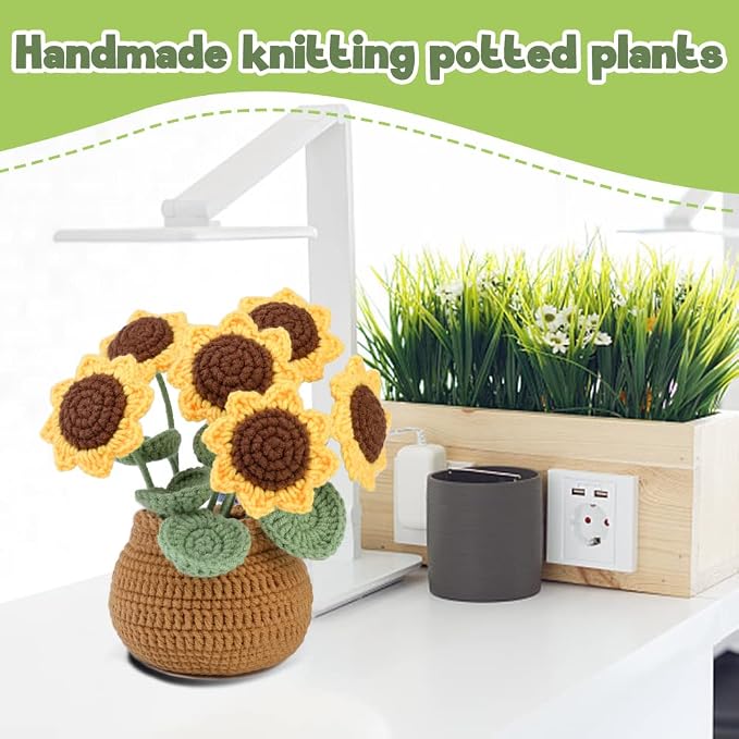 kgxulr Crochet Kit for Beginners, Sunflower Crochet Kit Beginner Crochet - Image 6
