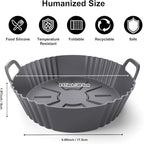 Round Silicone Air Fryer Liners 3Pack, Ninja AF101 & AF161 Silicone Liners - Image 2