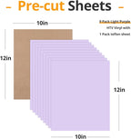 HTVRONT Light Purple Heat Transfer Vinyl Bundle, 10 Pack 12" x 10" | HTV Vinyl - Image 2