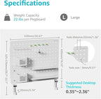 PEGZONE Clamp on Desk Pegboard, 20.4" x 16.5", - Image 5