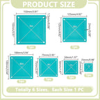 6 PCS 6 Size Acrylic Square Quilting Template Set 1-6Inch Accurate Cutting - Image 2
