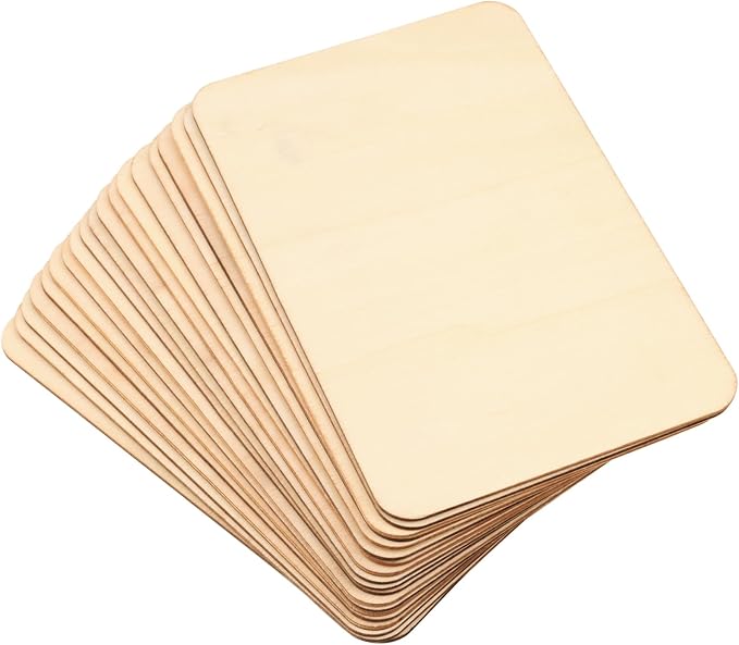 ZOENHOU 50 PCS 6 x4 Inch Unfinished Basswood Blanks, Rectangle Wood Pieces by ZOENHOUDIRECT