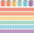 6 Rolls 196.8 Ft Pastel Bulletin Board Borders – Scalloped Classroom Summer by Bermoge
