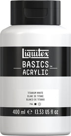 Liquitex BASICS Acrylic Paint, 400ml Bottle, Titanium White by Liquitex