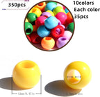 350pcs 12mm Plastics Acrylic Beads DIY Colorful Mix 10 Color Large Hole Pony - Image 6