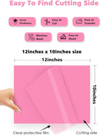 HTV Heat Transfer Vinyl Bundle: 16 Pack 12" x 10" Pink Heat Transfer Vinyl - Image 4