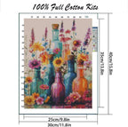 MYBISYMQQ Flower Stamped Cross Stitch Kits, DIY Flowers Cross Stitch Ornament - Image 2