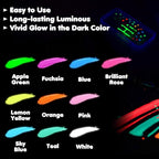 Roizefar Glow in the Dark Paint, 10 Colors 3D Permanent Acrylic Fabric Paints - Image 3