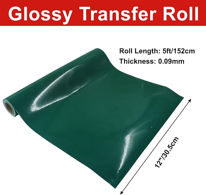 Luomorgo Green Permanent Vinyl Roll 12" x 5FT | Glossy, Waterproof Adhesive - Image 2