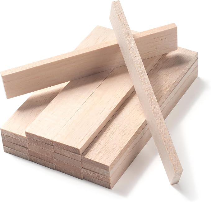 Balsa Wood Sticks, Balsa Wood Strips Planks 1/8" × 1" × 6", Wooden Slats by Coowayze