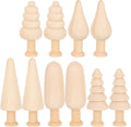 jojofuny Unfinished Wooden Tree Toys 10Pcs Set Small 2.34In DIY Painting Craft by jojofuny