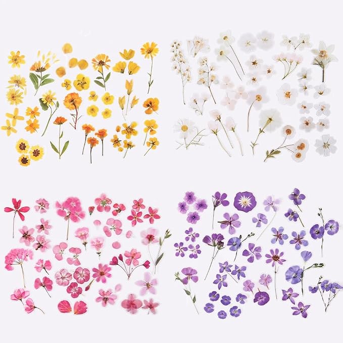 160 Pcs Transparent Flower Stickers - Image 3
