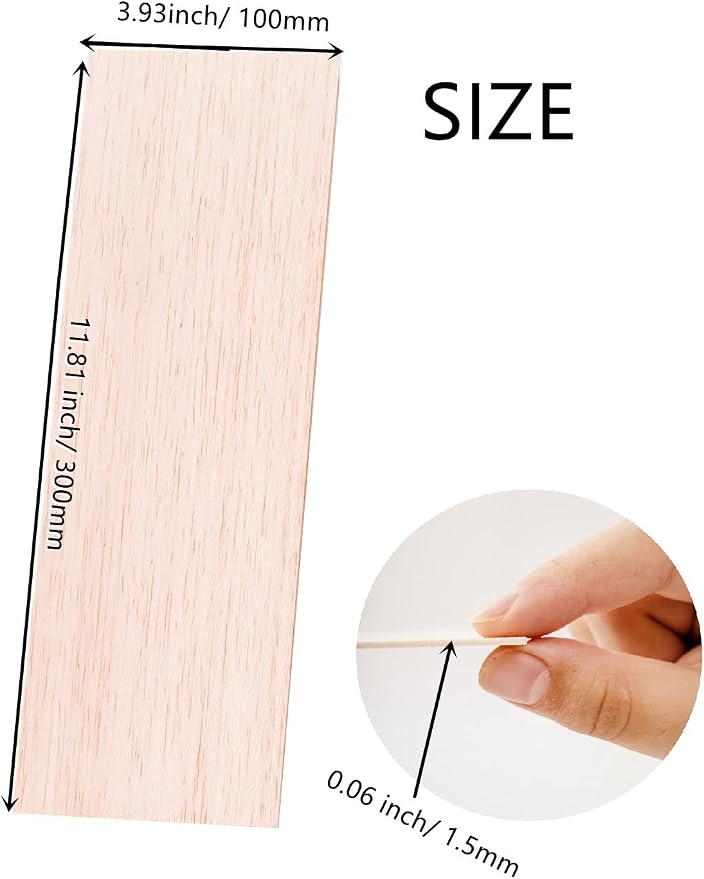 iUoczi12 Pack Balsa Wood Sheets 1/16 x 4 x 12 Inch Natural Wood Color - Image 6