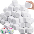 Deekin 100 Pcs Back to School 1.96 Inch White Blank Dice EVA Foam Dice Graffiti by DEEKIN