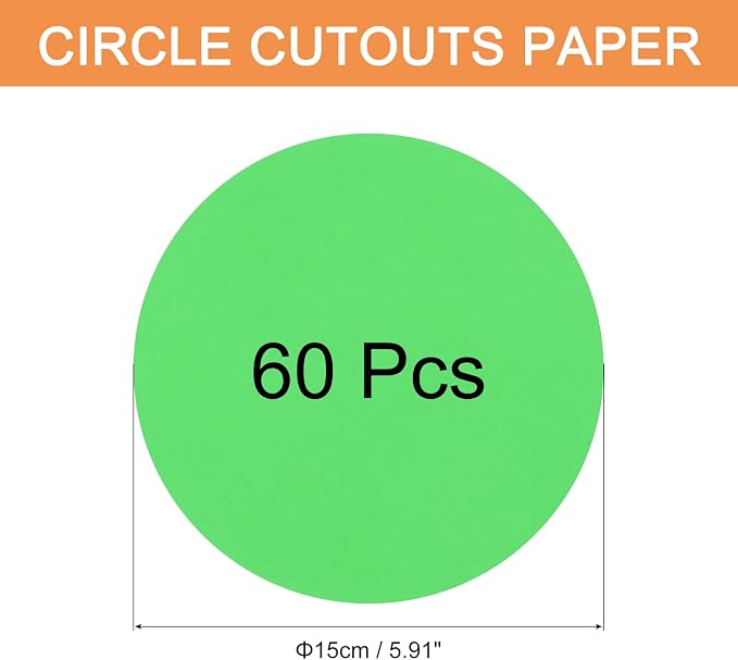 MECCANIXITY 60 PCS Dark Green Circle Cutouts Paper, 6 Inch Round Cutouts - Image 2
