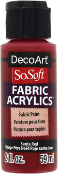 DecoArt SoSoft Fabric Acrylic Paint 2oz-Santa Red by DecoArtAcrylicPaintCraftSupplies