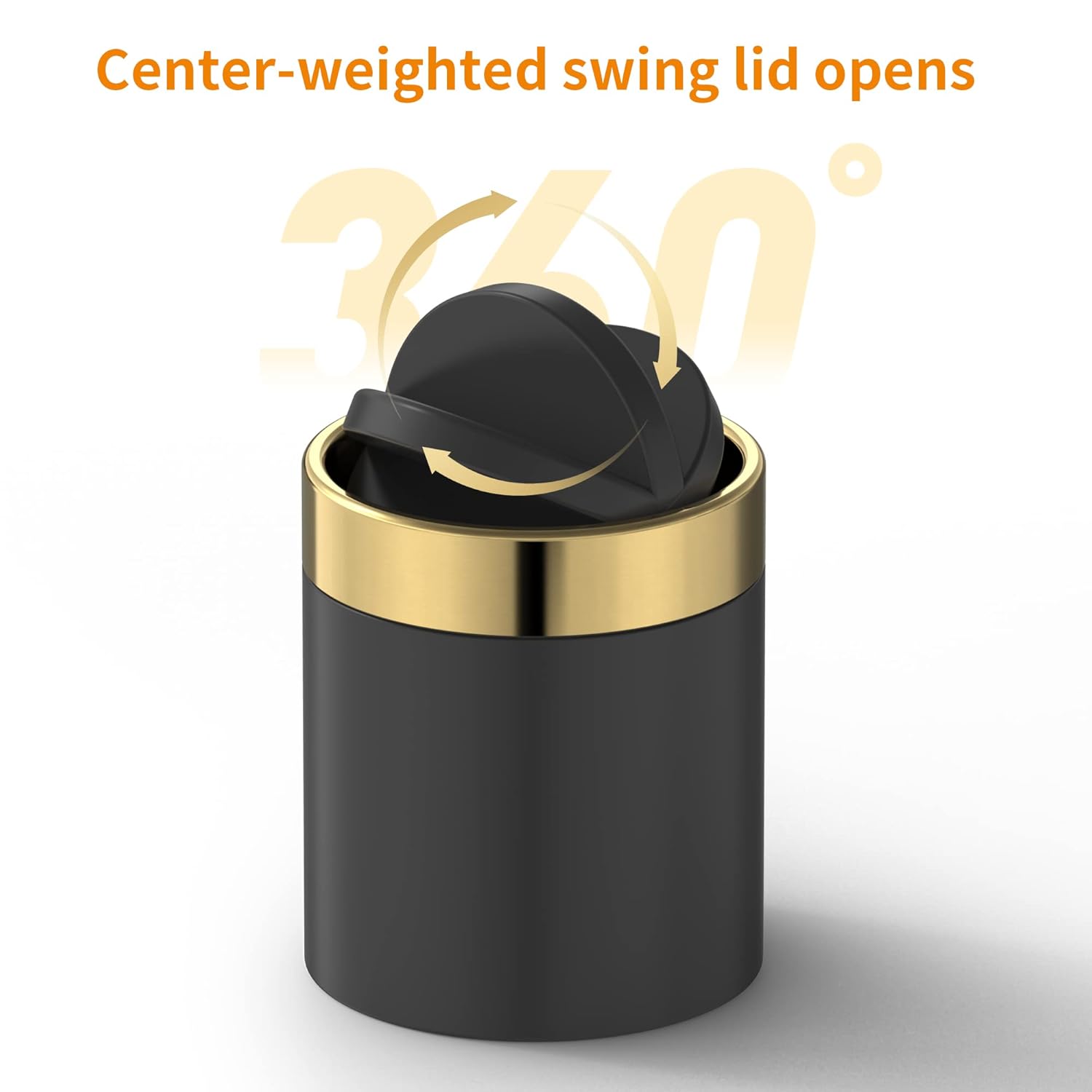 Mini Trash Can with Lid, Desktop Small Trash Can Recycling Bin Cute Metal Garbage Can for Tabletop Countertop Use,Stainless Steel 0.4Gal/1.5L Waste Bin for Office Parlor Car Bedroom,Swing Lid Open