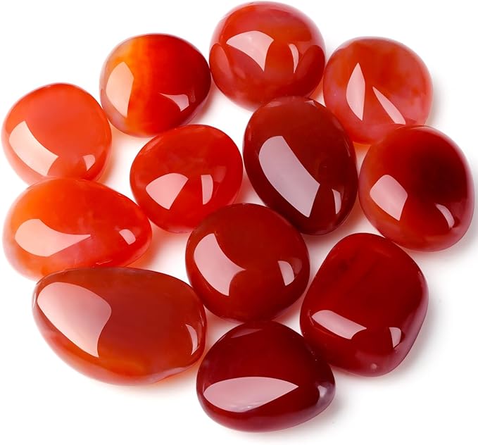 DUQGUHO Red Carnelian Crystals Healing Crystal Stones Set Natural Crystals Bulk by DUQGUHO
