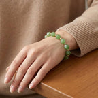 42pcs Natural Green Jade Stone Beads - Image 5
