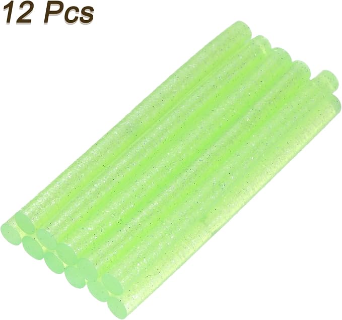 uxcell Mini Hot Glue Sticks for Glue Gun 7mm x 100mm Glitter Transparent Green - Image 3