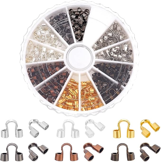 PH PandaHall 240 pcs 6 Colors Brass Wire Guard Guardians Wire Protectors U by PHPandaHall
