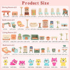 BananMelonBM 50 Pack Kids Little Dollhouse Furniture Set Toys House Big Dreams - Image 3