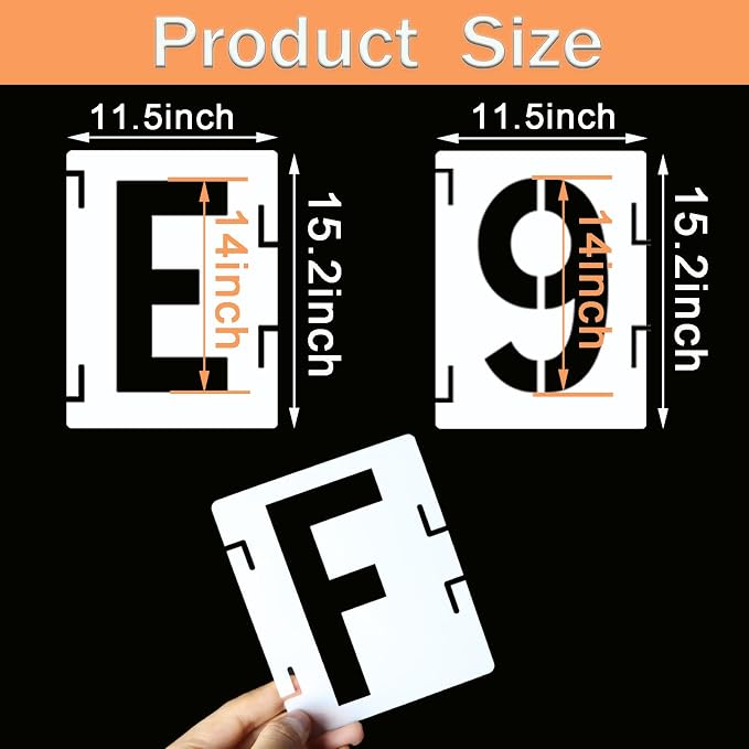 YEAJON 14 Inch Letter Stencils Symbol Numbers Craft Stencils, DIY Art Projects - Image 3