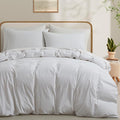 100% Washed Cotton Duvet Cover Set, Linen Like Natural Bedding Set by LOVQUE
