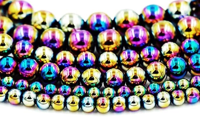 Zenkeeper 108 Pcs Rainbow Hematite Gemstone Beads - Image 2