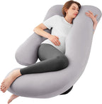 Sasttie Pregnancy Pillows for Sleeping, Jumbo U Shaped Cooling Full Body Pillow by SASTTIE